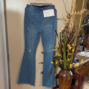 No Boundaries Distressed Blue Flare Jeans